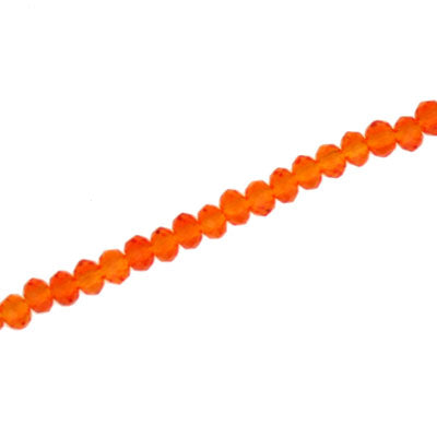 3 X 2 MM CRYSTAL RONDELLE BEADS BRIGHT ORANGE - APPROX 150 / PCS