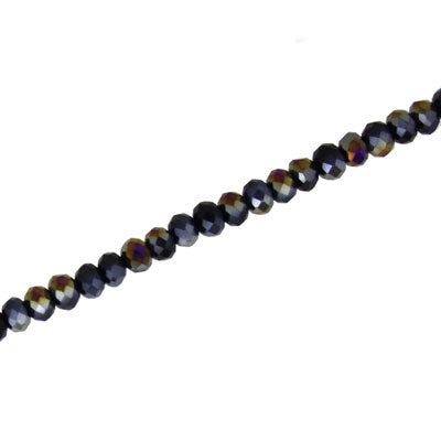 3 X 2 MM CRYSTAL RONDELLE BEADS HEMITITE - APPROX 150 / PCS
