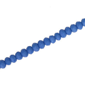 4 X 3 MM CRYSTAL RONDELLE BEADS OPAQUE BLUE - APPROX 140 / PCS