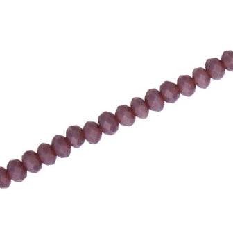 3.5 X 2.5 MM CRYSTAL RONDELLE BEADS OPAQUE PLUM - APPROX 140 / PCS