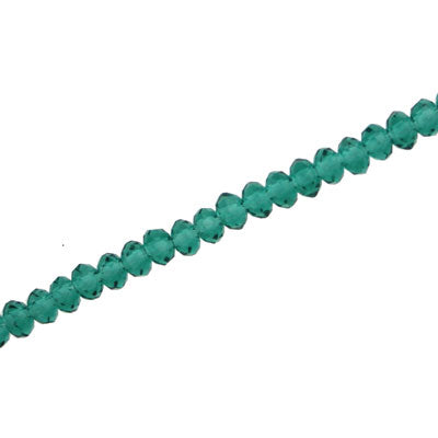 3 X 2 MM CRYSTAL RONDELLE BEADS TEAL - APPROX 150 / PCS