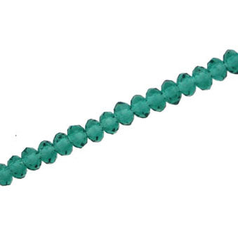 4 X 3 MM CRYSTAL RONDELLE BEADS TEAL - APPROX 140 / PCS
