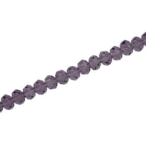 4 X 3 MM CRYSTAL RONDELLE BEADS AMETHYST - APPROX 140 / PCS
