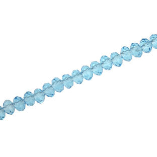 4 X 3 MM CRYSTAL RONDELLE BEADS AQUA - APPROX 100 / PCS