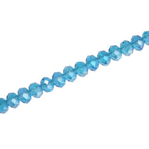 3.5 X 2.5 MM CRYSTAL RONDELLE BEADS AQUA AB - APPROX 140 / PCS