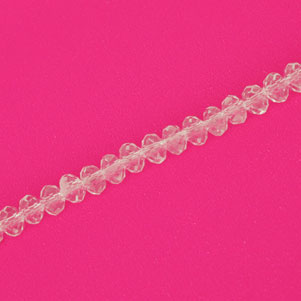 4 X 3 MM CRYSTAL RONDELLE BEADS CLEAR - APPROX 140 / PCS