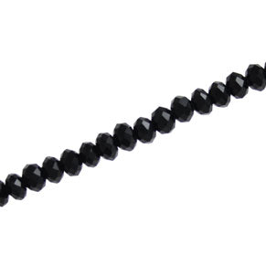 4 X 3 MM CRYSTAL RONDELLE BEADS JET - APPROX 140 / PCS