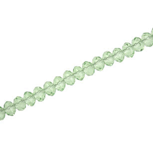 3.5 X 2.5 MM CRYSTAL RONDELLE BEADS LIGHT GREEN - APPROX 140 / PCS