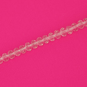 4 X 3 MM CRYSTAL RONDELLE BEADS LIGHT PINK - APPROX 140 / PCS