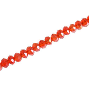 4 X 3 MM CRYSTAL RONDELLE BEADS LIGHT RED AB - APPROX 100 / PCS