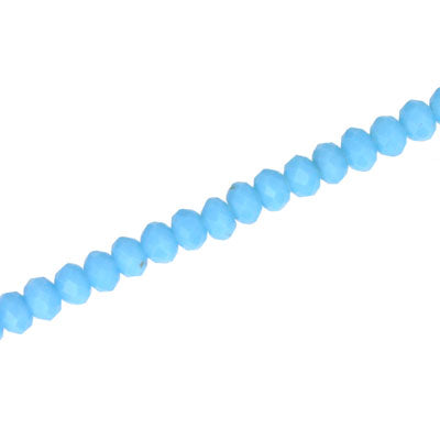 3.5 X 2.5 MM CRYSTAL RONDELLE BEADS OPAQUE AQUA - APPROX 140 / PCS