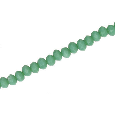 4 X 3 MM CRYSTAL RONDELLE BEADS OPAQUE LIGHT GREEN - APPROX 140 / PCS