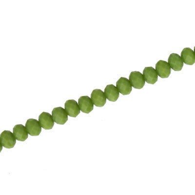 3.5 X 2.5 MM CRYSTAL RONDELLE BEADS OPAQUE OLIVE GREEN - APPROX 140 / PCS