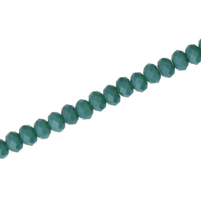 4 X 3 MM CRYSTAL RONDELLE BEADS OPAQUE TURQUOISE GREEN - APPROX 140 / PCS