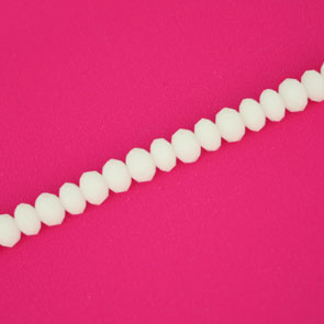 4 X 3 MM CRYSTAL RONDELLE BEADS WHITE - APPROX 140 / PCS