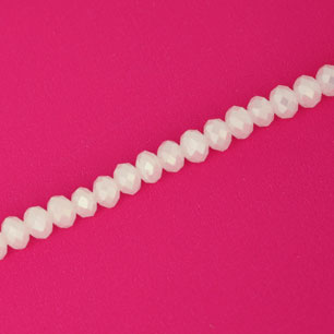 3.5 X 2.5 MM CRYSTAL RONDELLE BEADS WHITE LUSTER- APPROX 140 / PCS