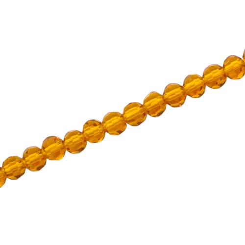 4MM FACETED ROUND BEADS - APPROX 88/PCS - AMBER
