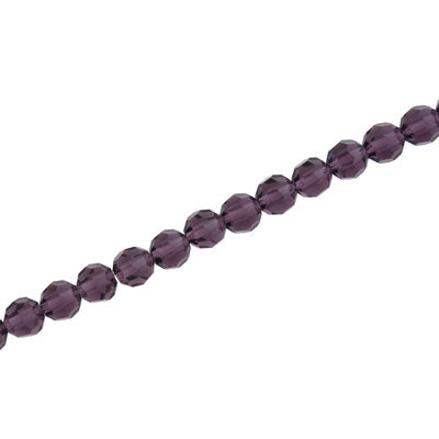 4MM FACETED ROUND CRYSTAL BEADS - APPROX 98/PCS - AMETHYST