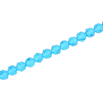 4MM FACETED ROUND CRYSTAL BEADS - APPROX 98/PCS -AQUA
