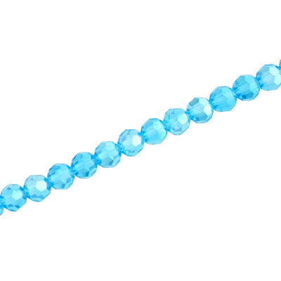 4MM FACETED ROUND CRYSTAL BEADS - APPROX 98/PCS - AQUA AB