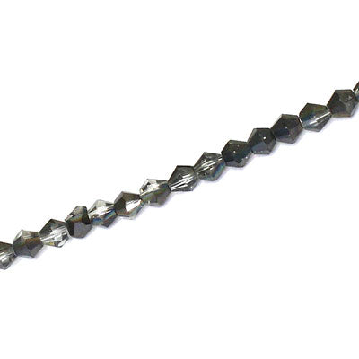 3MM CRYSTAL BI-CONE STRANDS - APPROX 125 PCS - CRYSTAL METALLIC BLACK