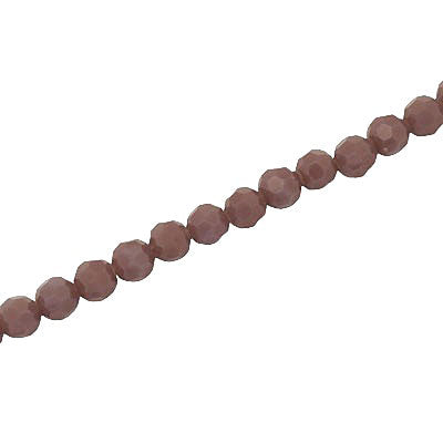 4MM FACETED ROUND CRYSTAL BEADS - APPROX 98/PCS - OPAQUE PLUM