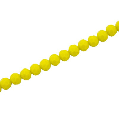 4MM FACETED ROUND CRYSTAL BEADS - APPROX 98/PCS - YELLOW OPAQUE