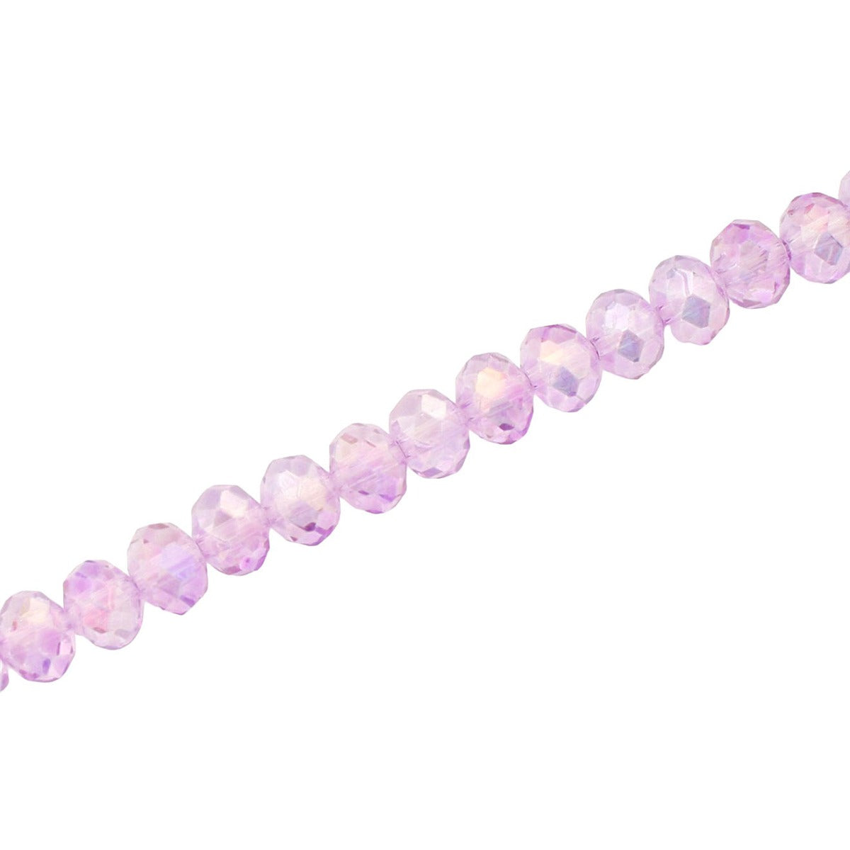 3.5 X 2.5 MM CRYSTAL RONDELLE BEADS LIGHT PURPLE AB - APPROX 140 / PCS
