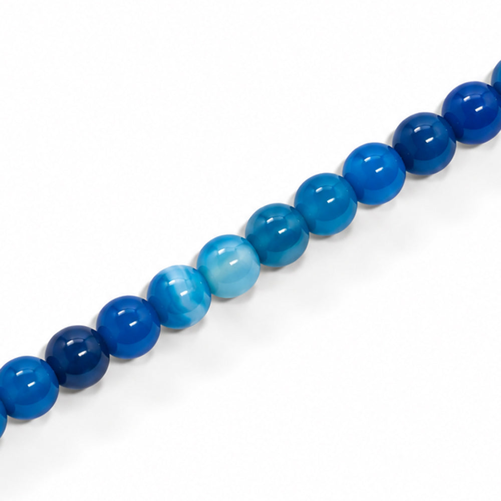 Agate Blue Beads 4mm Round Dyed – Approx 90pcs