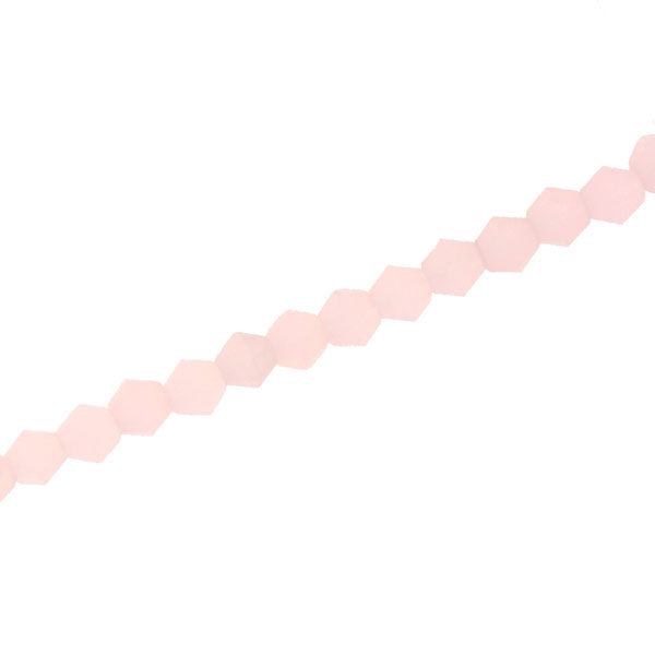 4MM CRYSTAL BI-CONE STRANDS - APPROX 118/PCS - OPAQUE LIGHT PINK