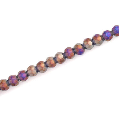 4MM FACETED ROUND CRYSTAL BEADS - APPROX 98/PCS - PLUM AB