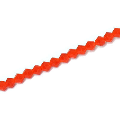4MM CRYSTAL BI-CONE STRANDS - APPROX 98 PCS - OPAQUE LIGHT RED