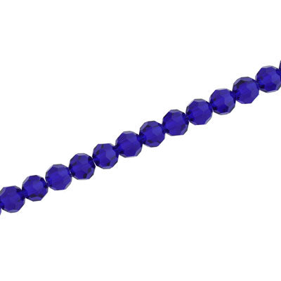 4MM FACETED ROUND CRYSTAL BEADS - APPROX 98/PCS - ROYAL BLUE