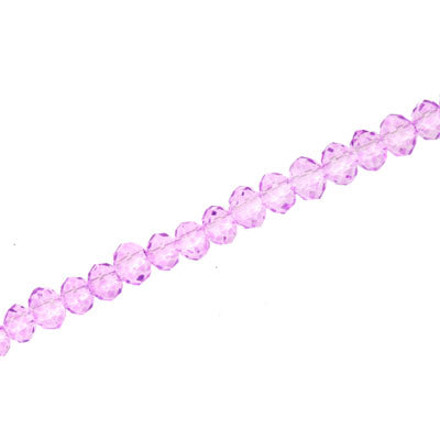 4 X 3 MM CRYSTAL RONDELLE BEADS LILAC - APPROX 140 / PCS