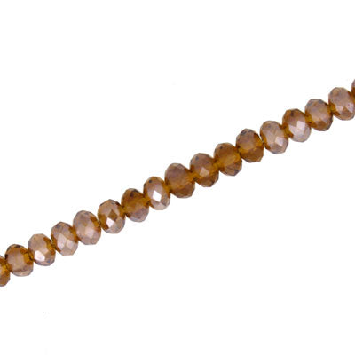 4 X 3 MM CRYSTAL RONDELLE BEADS TOPAZ AB - APPROX 140 / PCS