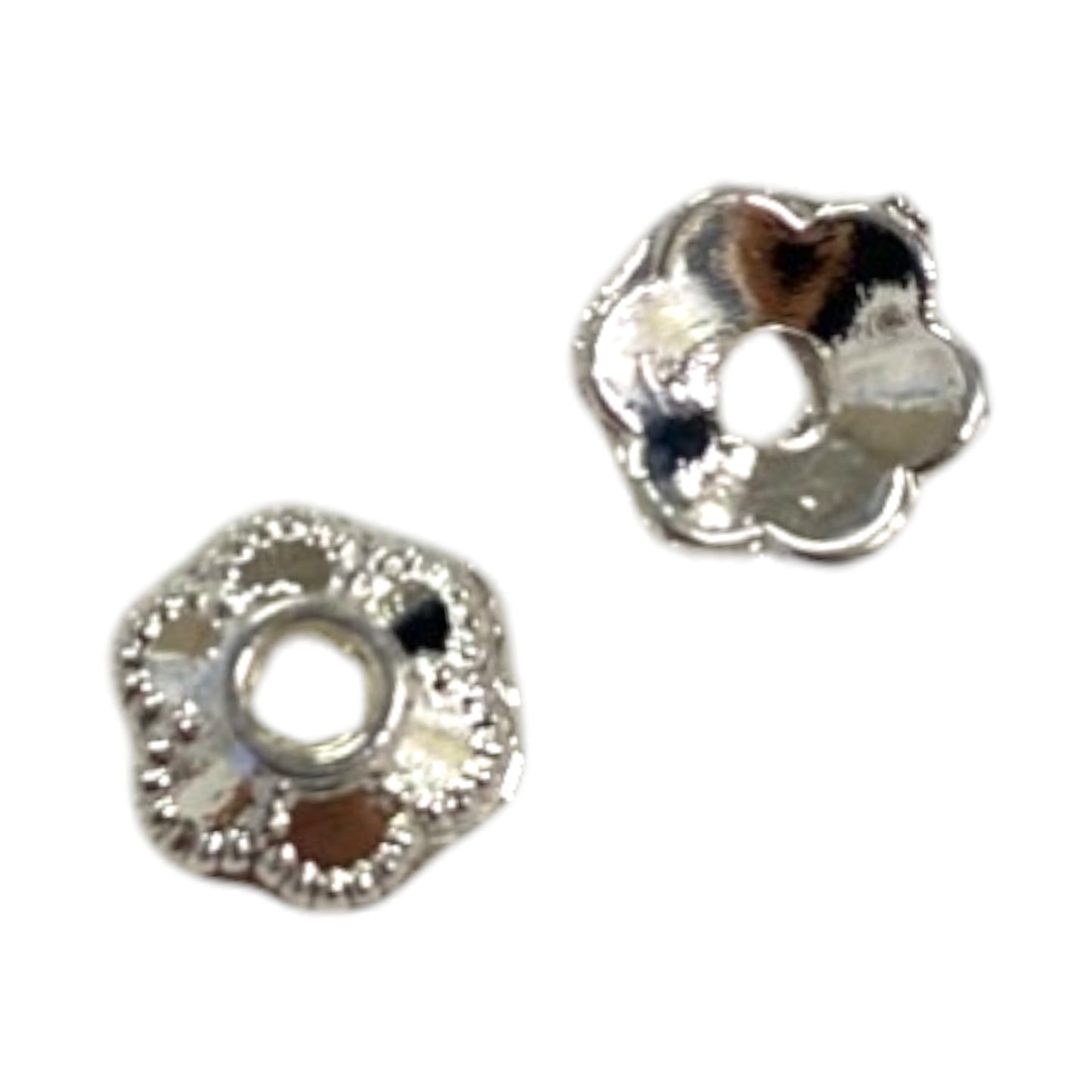 5 X 1 MM SILVER CAP BEADS - 12 PCS