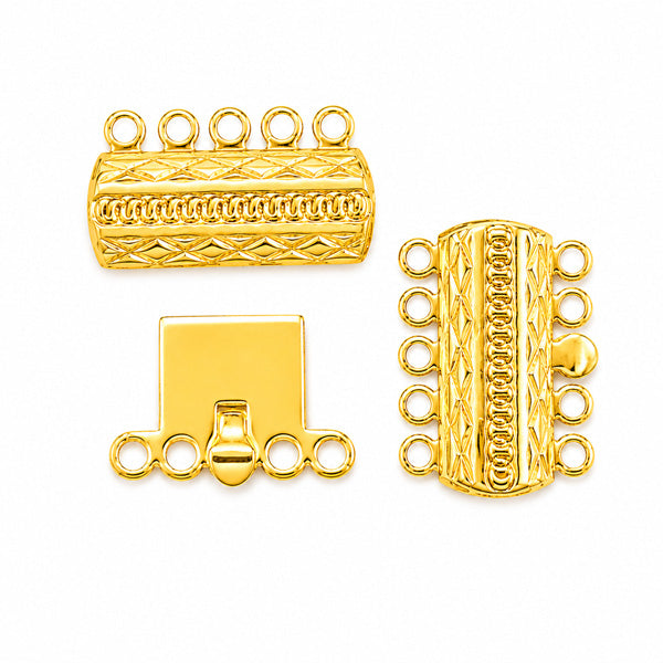20mm Gold Multi-Strand Box Clasp – 2 Sets