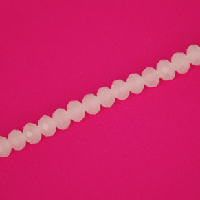 3.5 X 2.5 MM CRYSTAL RONDELLE BEADS OPAQUE LIGHT PINK - APPROX 140 / PCS