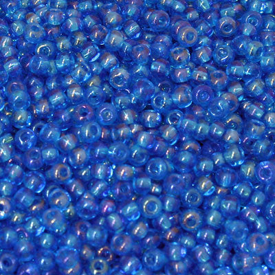 #8/0 ROCAILLES - APPROX 40G - TRANSPARENT BRIGHT AQUA AB