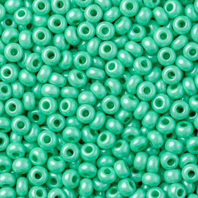 #6/0 ROCAILLES - APPROX 40G - PEARL MINT