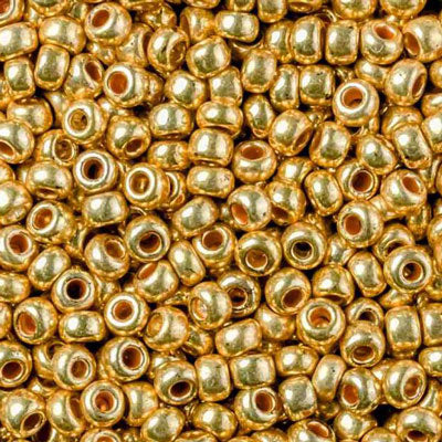 #6/0 ROCAILLES - APPROX 40G - METALLIC GOLD