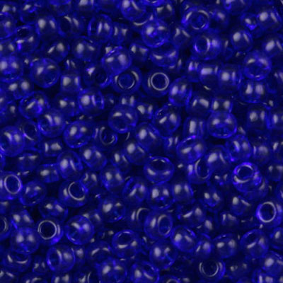 #6/0 ROCAILLES - APPROX 40G - TRANSPARENT ROYAL BLUE