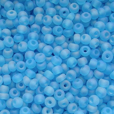 #6/0 ROCAILLES - APPROX 40G - FROSTED AQUA