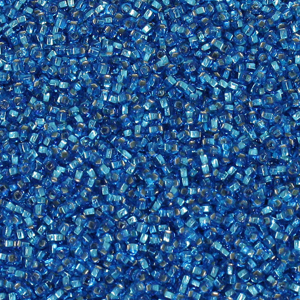 #11/0 ROCAILLES - APPROX 40G - SILVER LINED BRIGHT AQUA