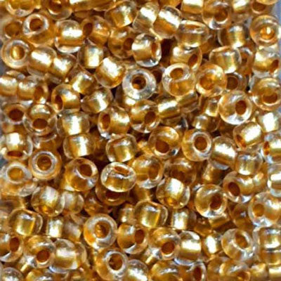 #6/0 ROCAILLES - APPROX 40G - INSIDE COLOUR DARK GOLD