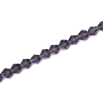 6MM CRYSTAL BI-CONE STRANDS - APPROX 48/PCS - AMETHYST