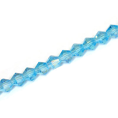 6MM CRYSTAL BI-CONE STRANDS - APPROX 48/PCS - AQUA AB