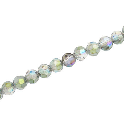 6MM FACETED ROUND CRYSTAL BEADS - APPROX 98/PCS - CRYSTAL RAINBOW