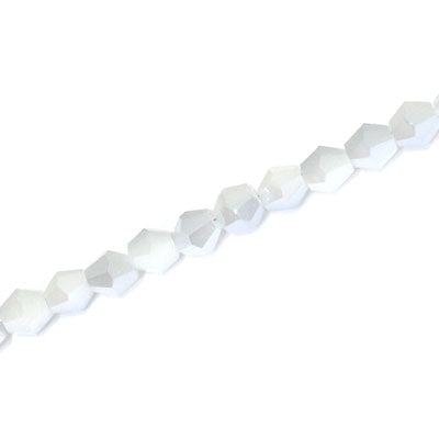 6MM CRYSTAL BI-CONE STRANDS - APPROX 47 PCS - LIGHT GREY ALABASTER