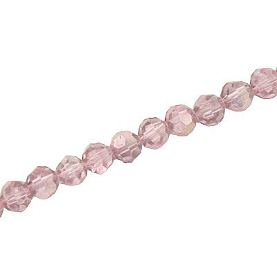 6MM FACETED ROUND CRYSTAL BEADS - APPROX 98/PCS - CRYSTAL METALLIC DUSTY PINK